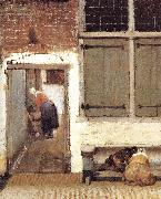 VERMEER VAN DELFT, Jan The Little Street (detail) wt oil on canvas
